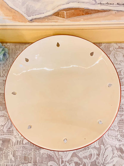 Vintage Ivory Serving Bowl with Cutout Rim – Cottage Style