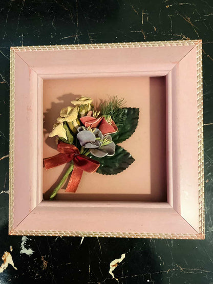 Pink Floral Shadow Box Frame – 3D Decorative Home Décor