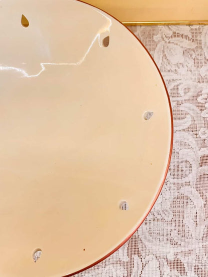 Vintage Ivory Serving Bowl with Cutout Rim – Cottage Style
