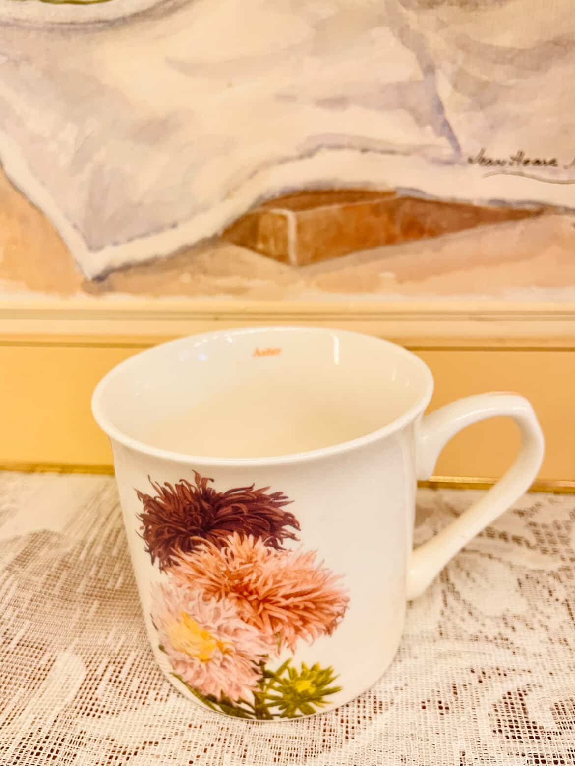 Vintage Floral Porcelain Mug – Cottage Garden Charm