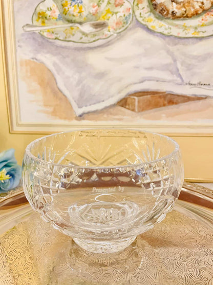 Vintage Cut Glass  Serving Bowls – Starburst Pair