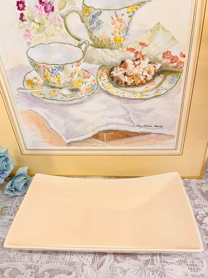Vintage Peach Rectangular Serving Platter – Porcelain