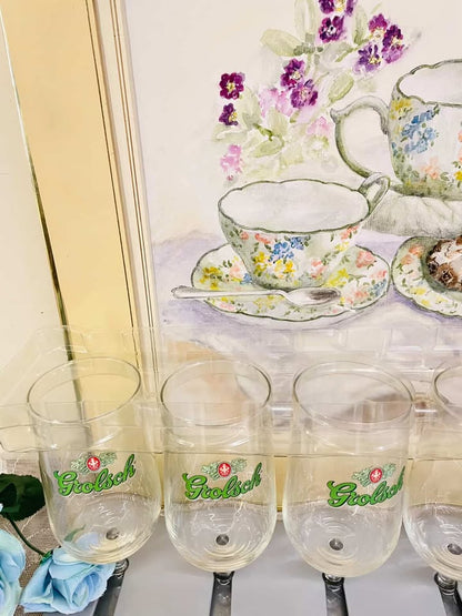 Vintage Grolsch Glass Rack Set – Cottage Bar Display x6
