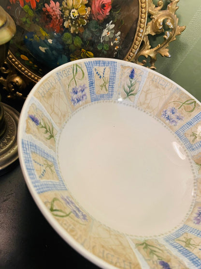 Vintage Hydrangea Floral Serving Bowl 9 Inch