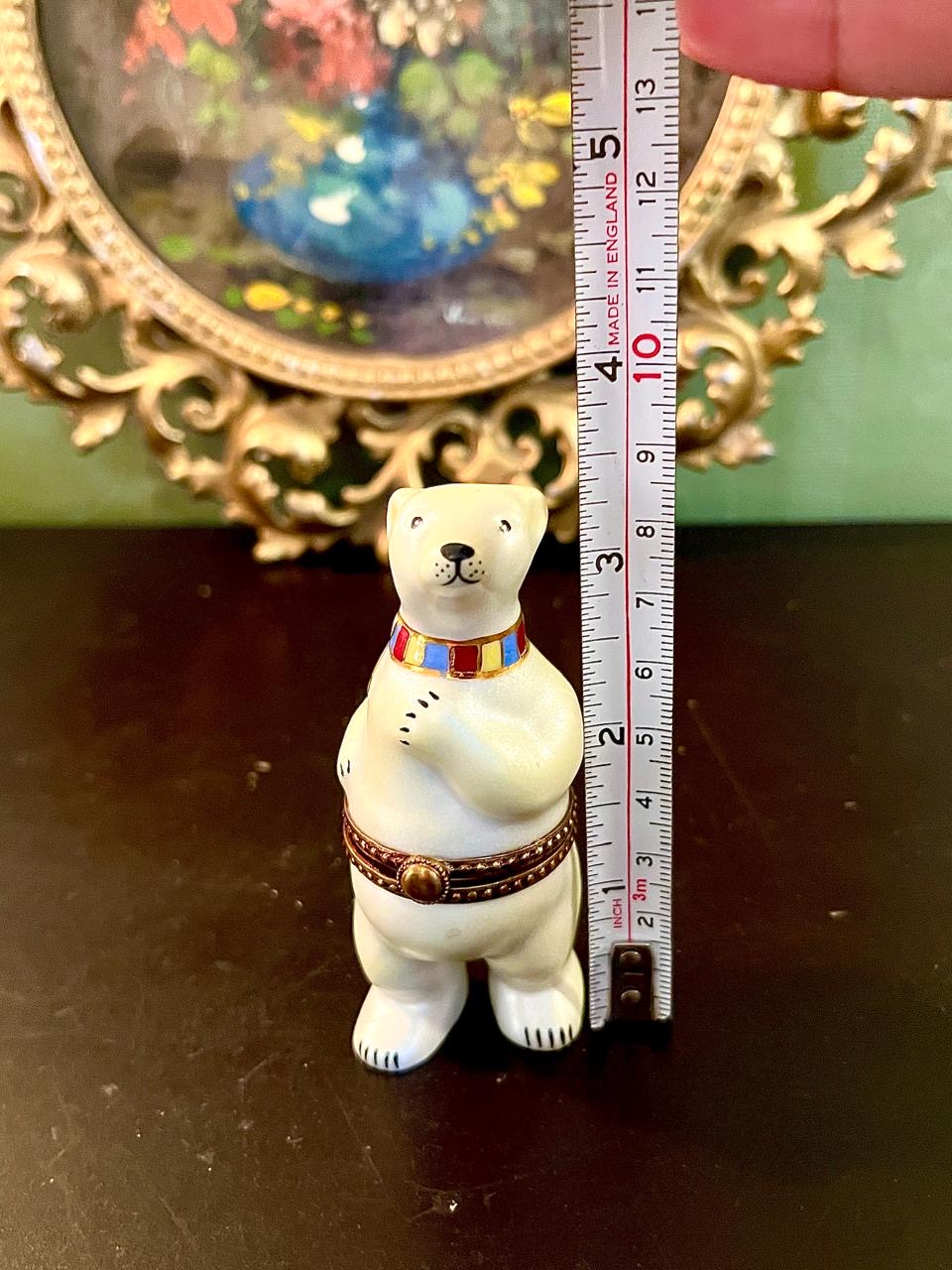 Polar Bear Ceramic Trinket Box Figurine