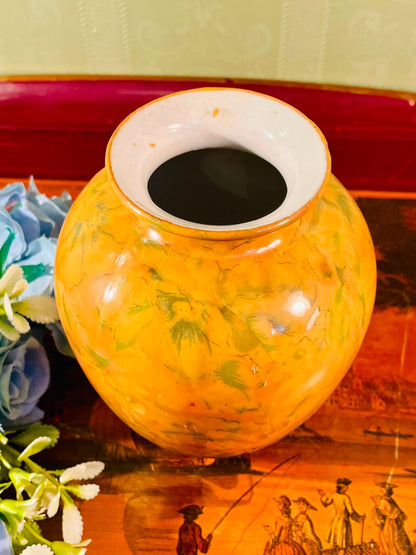 Orange Marbled Ceramic Vase – 6 Inch