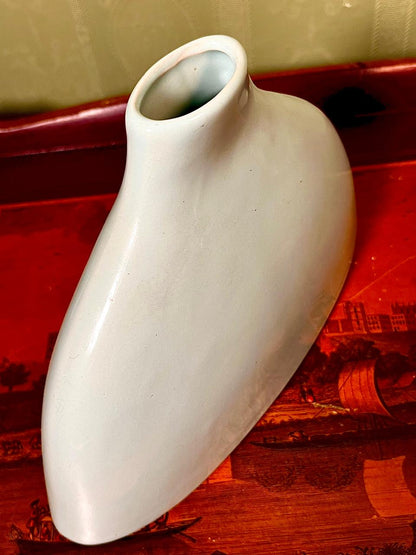 Modern White Sculptural Ceramic Vase | Minimalist Decorative Vase | 8 Inch
