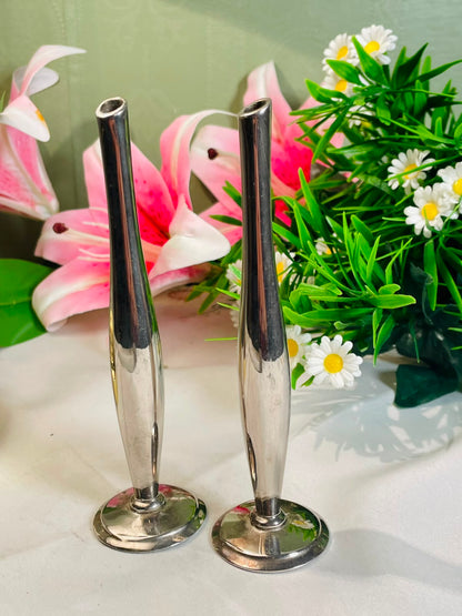 Silver-Tone Bud Vases – 2 Pieces, 14 cm
