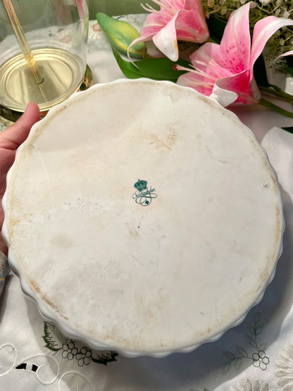 Pink Rose Floral Scalloped Pie Dish  25 cm – 1 Piece