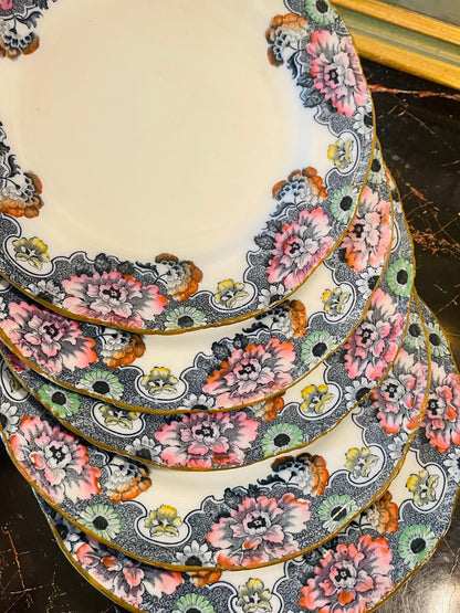 Set of 6 Vintage Cambridge Royal Semi-Porcelain Dinner Plates – Wood & Son England