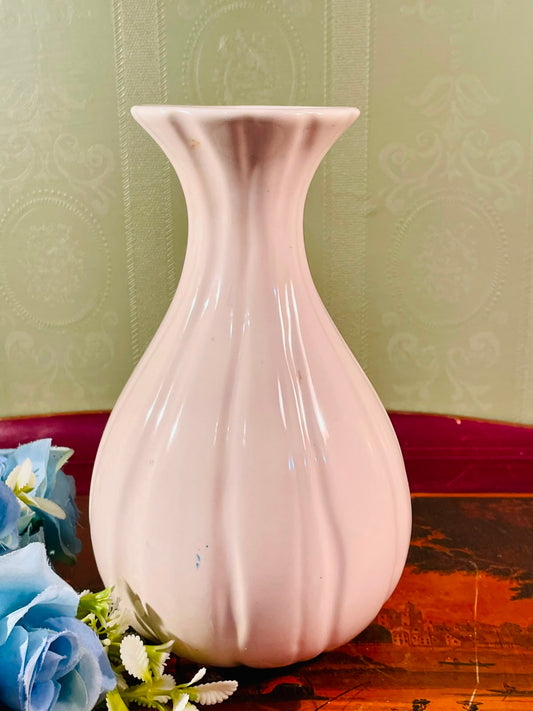 White Sculptural Ceramic Vase – 8 Inch