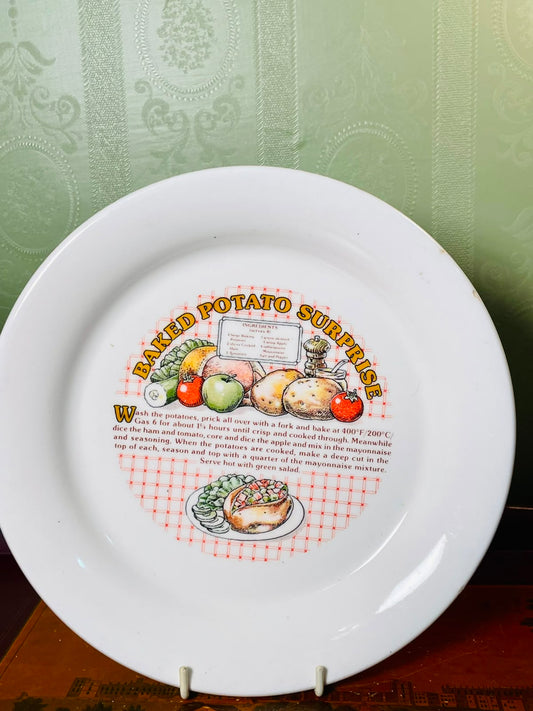 Vintage Baked Potato Recipe Serving Plate Oven Safe– 25cm