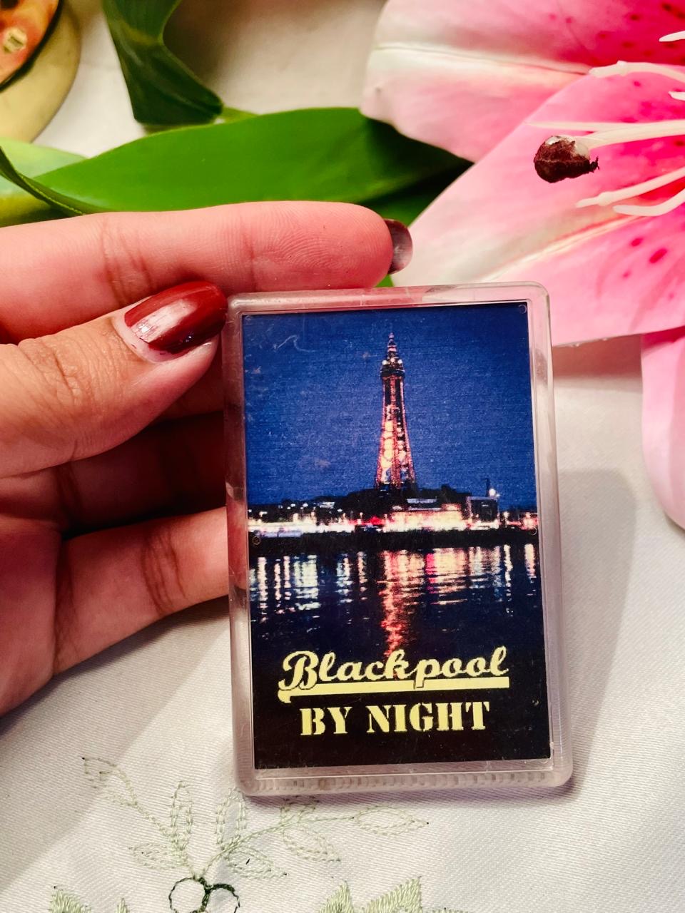 Fridge Magnet Blackpool by Night Souvenir Picture Magnet 8cm