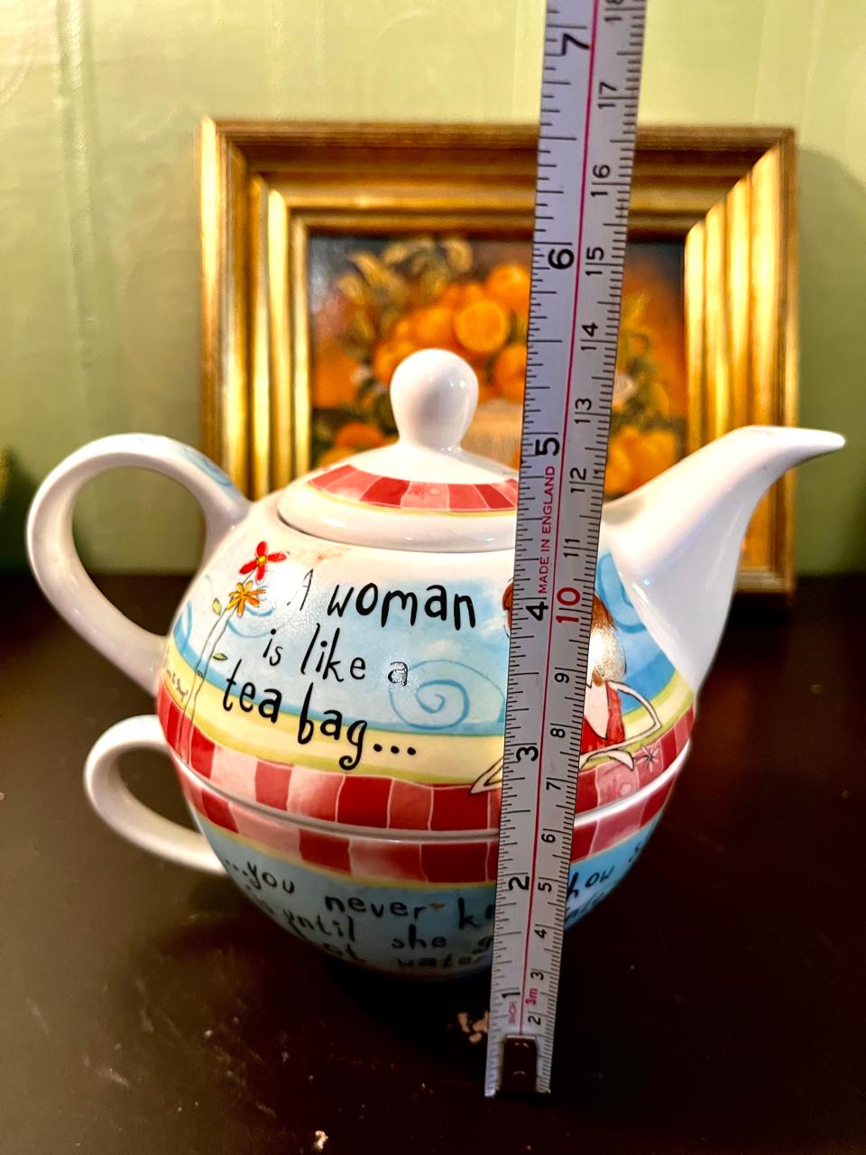 Novelty Tea-for-One Ceramic Teapot & Cup Set – 5 Inch
