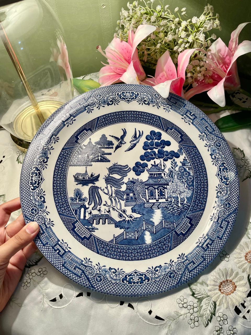 Churchill England Blue Willow Large Serving Platter– 12 Inch