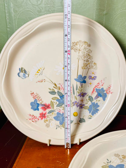 Poole England Springtime Floral Dinner Plates 10" – Set of 6