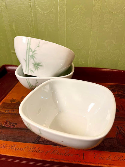 Square White Serving Bowl 6 Inch | Set of 3 Ceramic Bowls