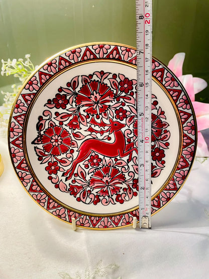 Handmade Rhodes Ceramic Deer Wall Plate – 7 Inch