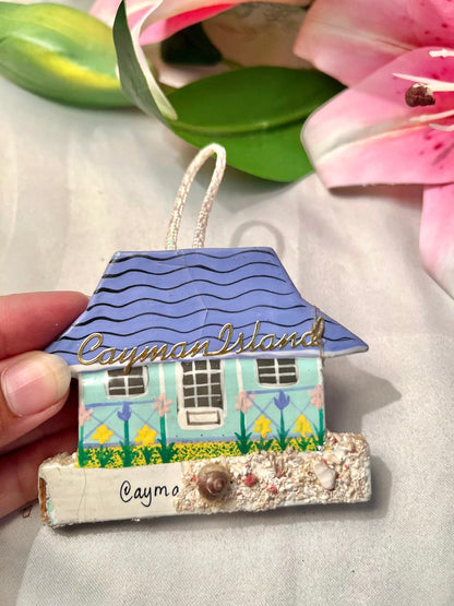 Cayman Islands Handmade Cottage Hanging Ornament 4"