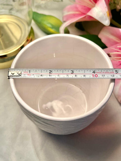 White Textured Ceramic Planter – Approx. 4 Inch