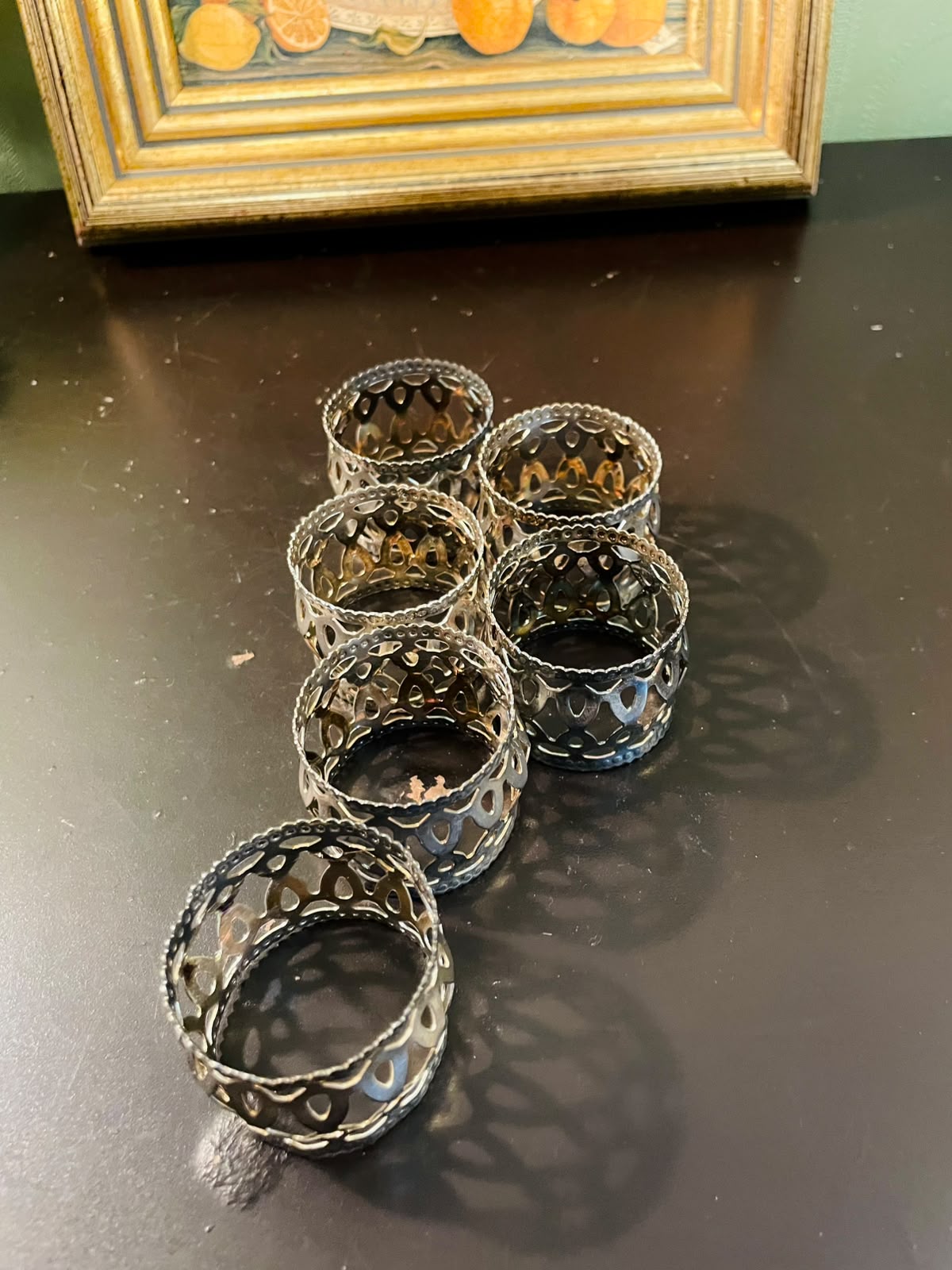 Vintage Silver-Plated Napkin Rings Set of 6 – 2 Inch