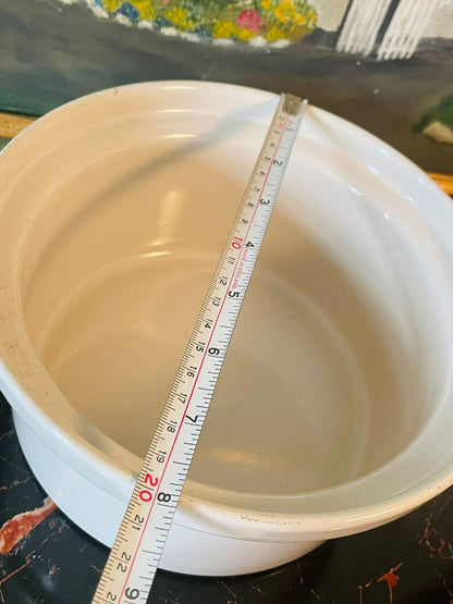 Large Oval White Apilco Porcelain Casserole Dish with Covered Lid