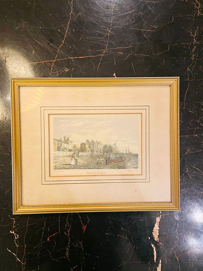 Framed Marine Parade Coastal Print with Gold Frame 10.7 inch
