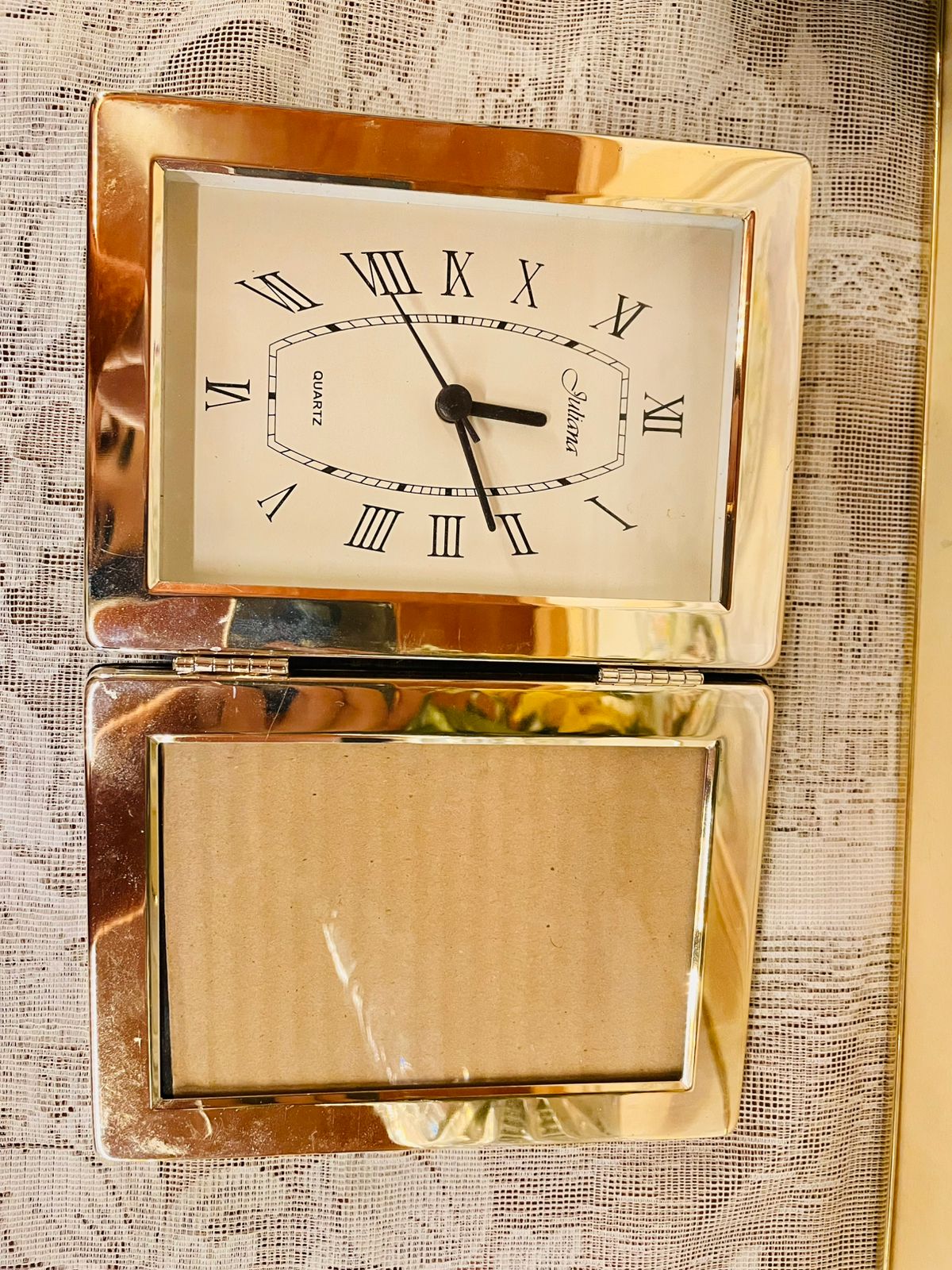Vintage Sliver Clock with Photo Frame – Juliana Quartz