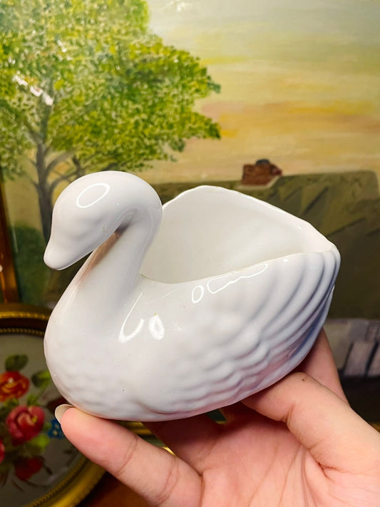 Vintage Ceramic Swan Candle Holder & Vase | Home Decor from England