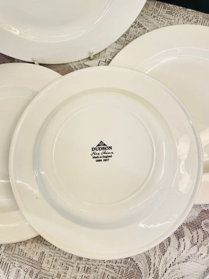 Dudson Fine China White Medium Plates Set