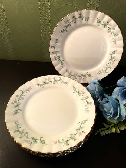 Salisbury Green Floral Bone China Tea Plates Set of 6