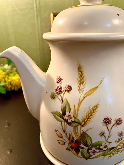 St. Michael Botanical Ceramic Coffee Pot 21 cm Gold Trim