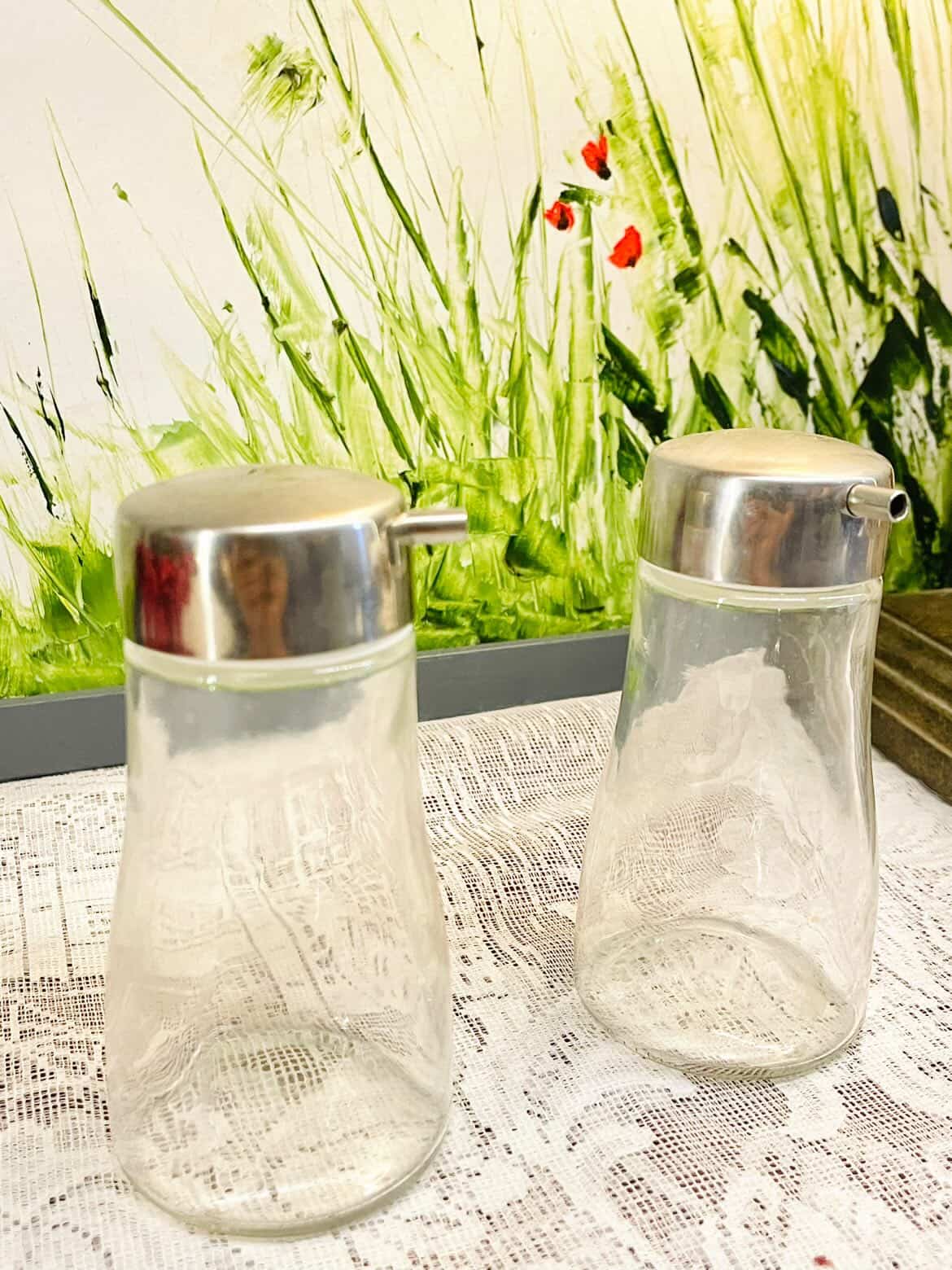 Crystal Oil and Vinegar Cruet Set 4.5 Inch