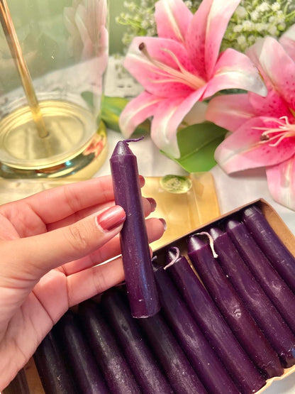 Creative Candles Purple 12-Piece Candle Set Approx. 10 cm
