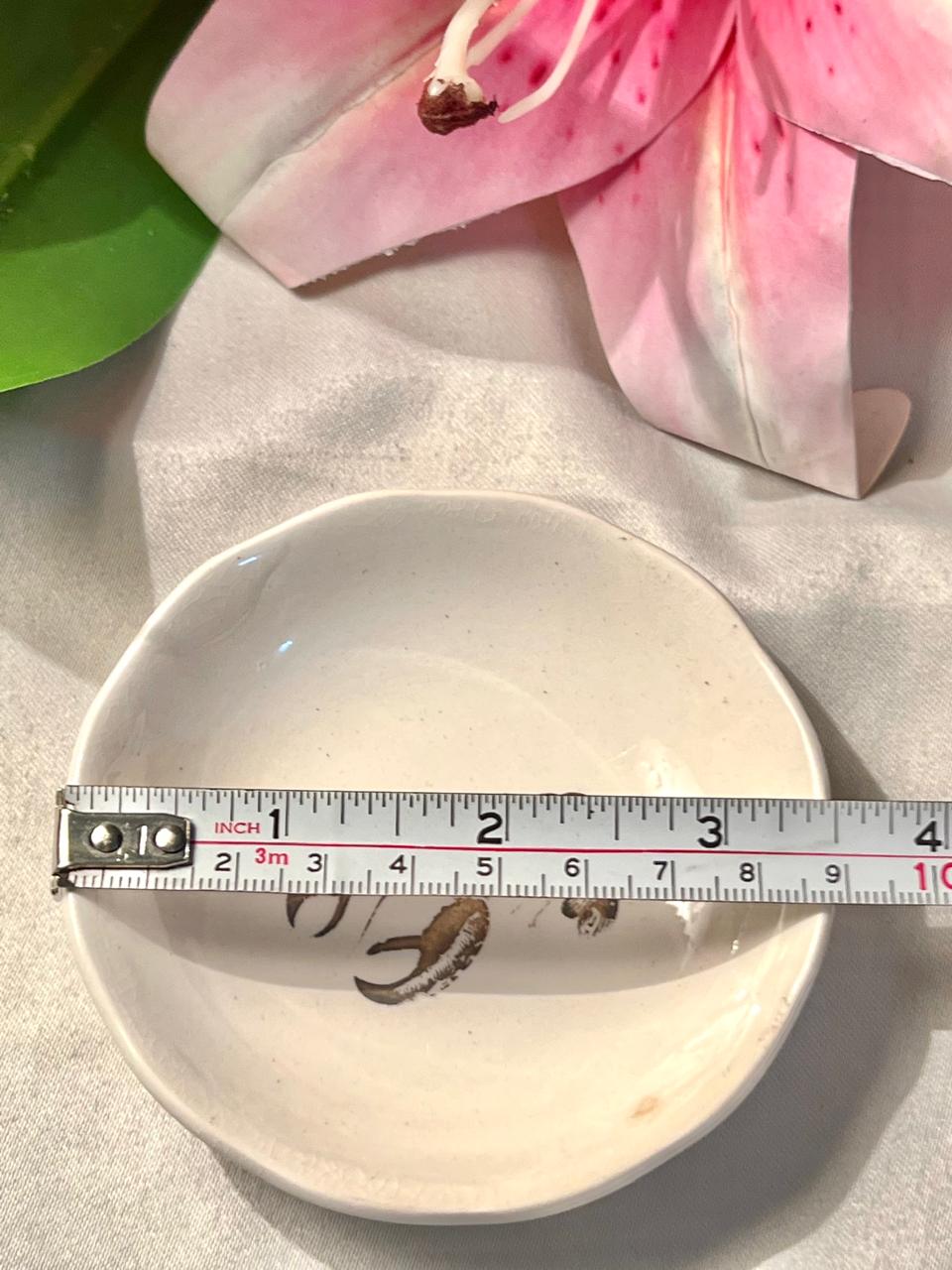 Vintage White Ceramic Small Trinket Bowl – 3.5