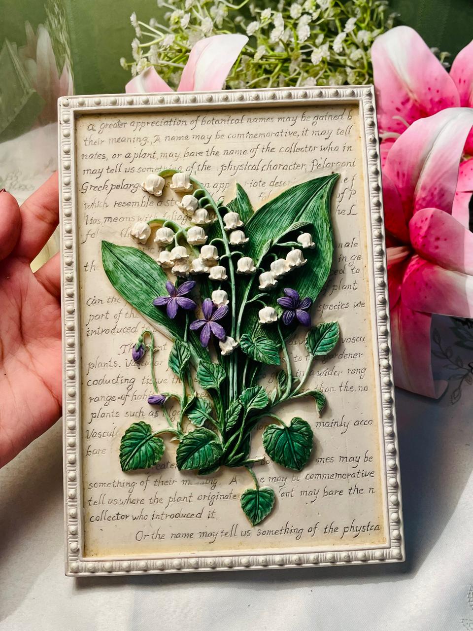 Marks & Spencer Hand Painted Floral Wall Plaque – 8.25 Inch
