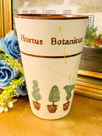 Tall Botanical Ceramic Planter – Cottage-Core Home Decor