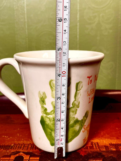 Personalised Nanny Handprint Ceramic Mug – 4.5"