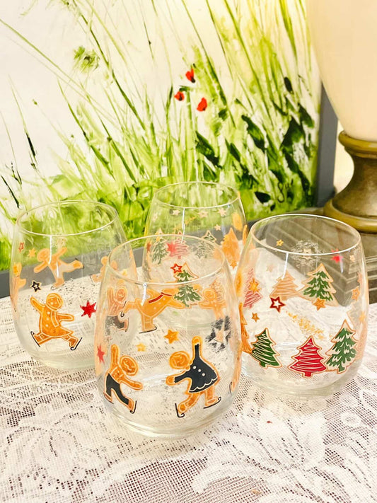 Christmas Crystal Tumblers Set of 4