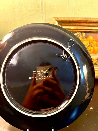 Ibiscus Rhodes 24K Gold Colossus Decorative Plate 9 Inch