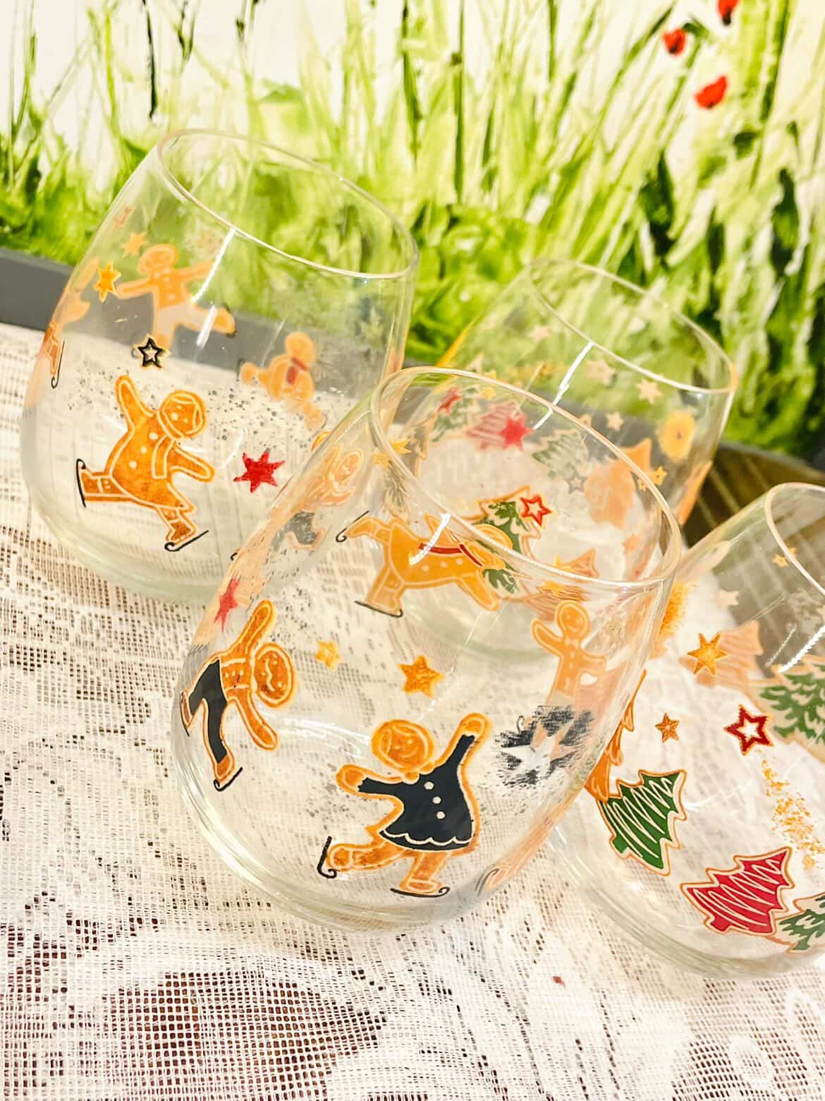 Christmas Crystal Tumblers Set of 4