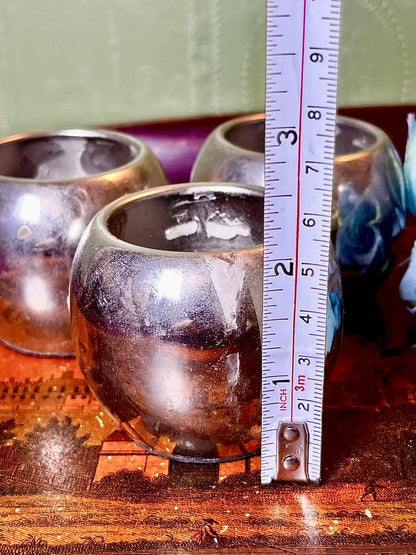 Silver-Tone Decorative Tealight Holders – 3 Pieces, 7 cm