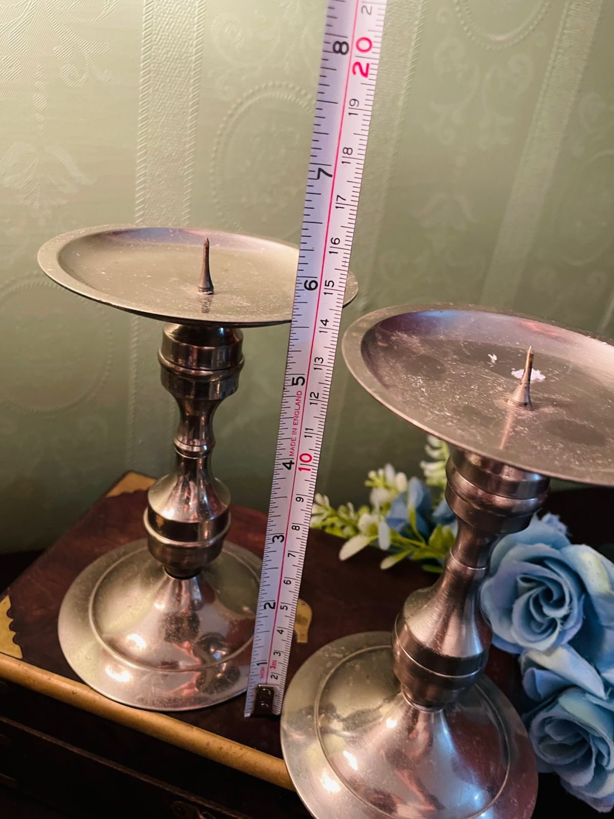 Pair of Vintage Silver Plated Candlestick Holders 6 Inch