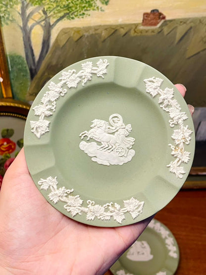 Rare Find Wedgwood Jasperware Green Ashtray | England