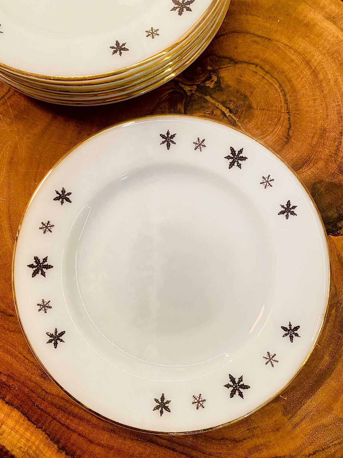Pyrex Gold Starburst Rim Plates Set of 6