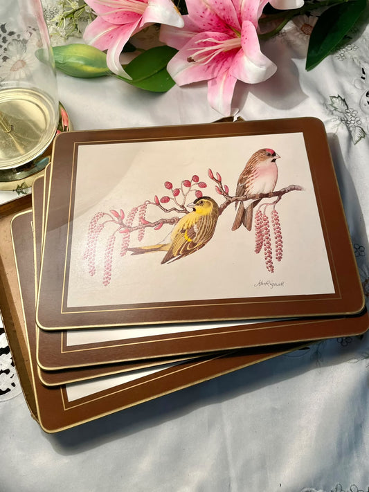 Vintage Bird Illustration Placemats Set of 4 – 11 in