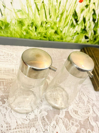 Crystal Oil and Vinegar Cruet Set 4.5 Inch