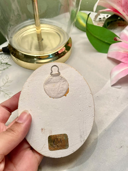 Paula England Oval Girl & Flowers Wall Plaque – 4.5 Inch