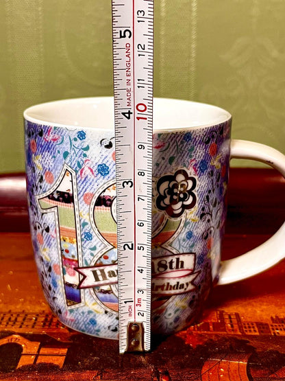 Laura Darrington 18th Birthday Floral Mug – 4"
