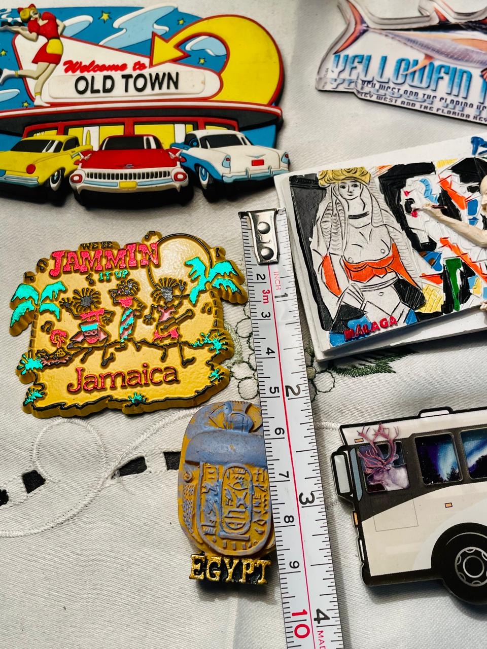 Fridge Magnet 6-Piece Travel Souvenir Magnet Set Jamaica Egypt & Denali